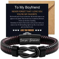 Message Leather Bracelet for Him