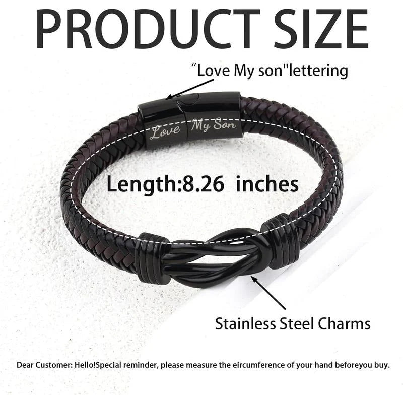 Message Leather Bracelet for Him