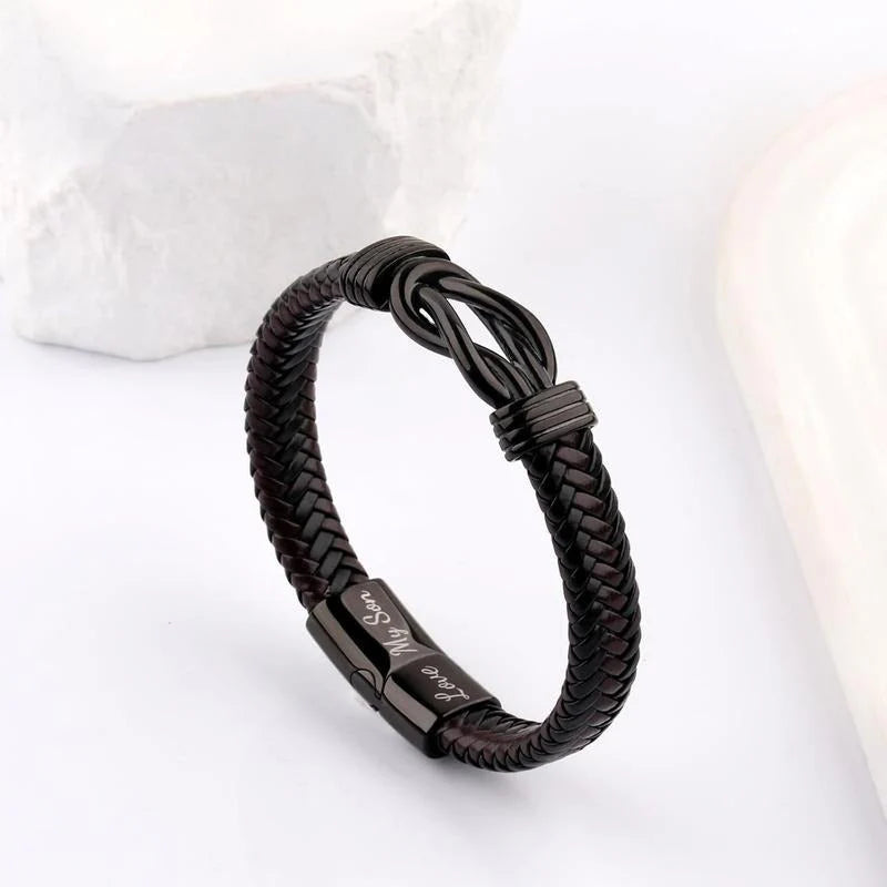 Message Leather Bracelet for Him