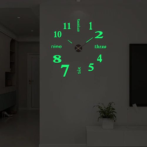 Luminous Frameless 3D Wall Clock