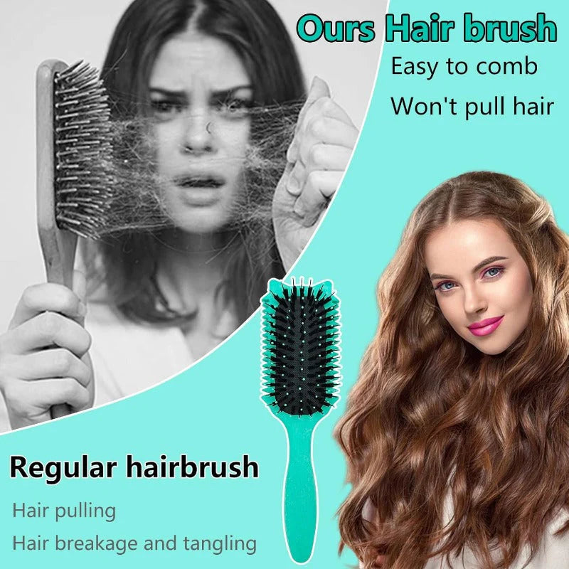 Multifunctional Curly Hair Styling Brush – Detangle, Define & Smooth