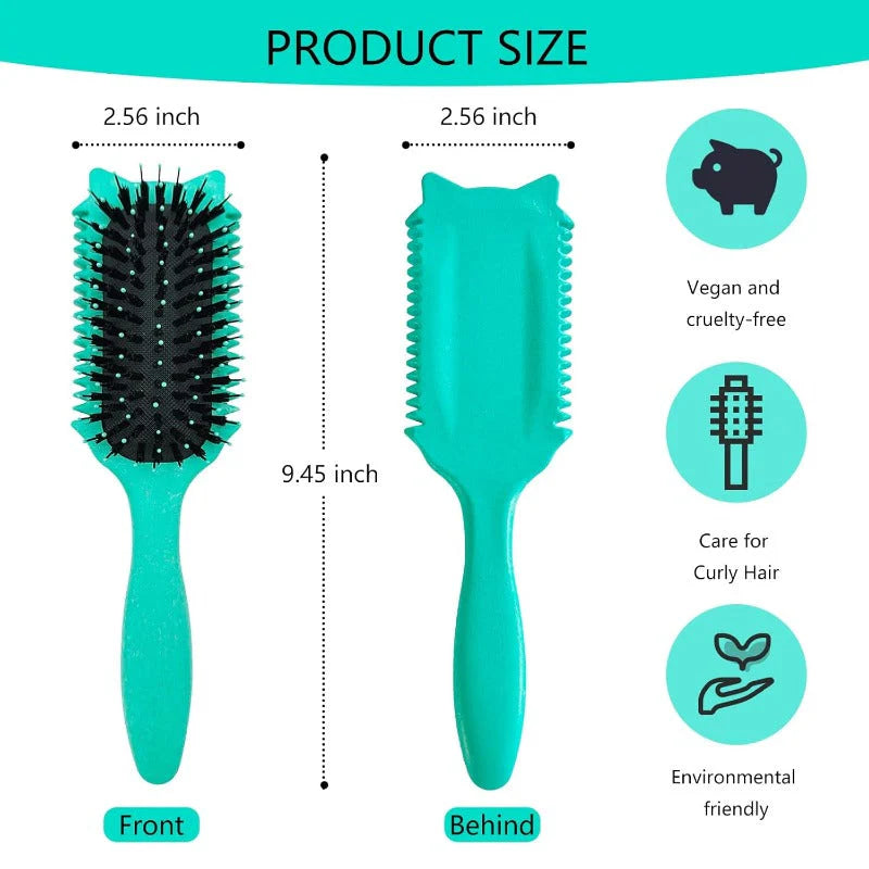 Multifunctional Curly Hair Styling Brush – Detangle, Define & Smooth
